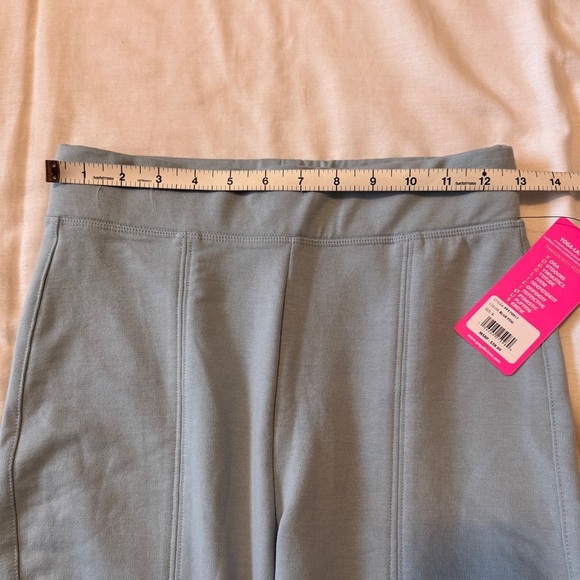 NEW Yogalicious Small Light Blue Terry Brush High Rise Flared Leg Pants Lounge - Picture 5 of 11
